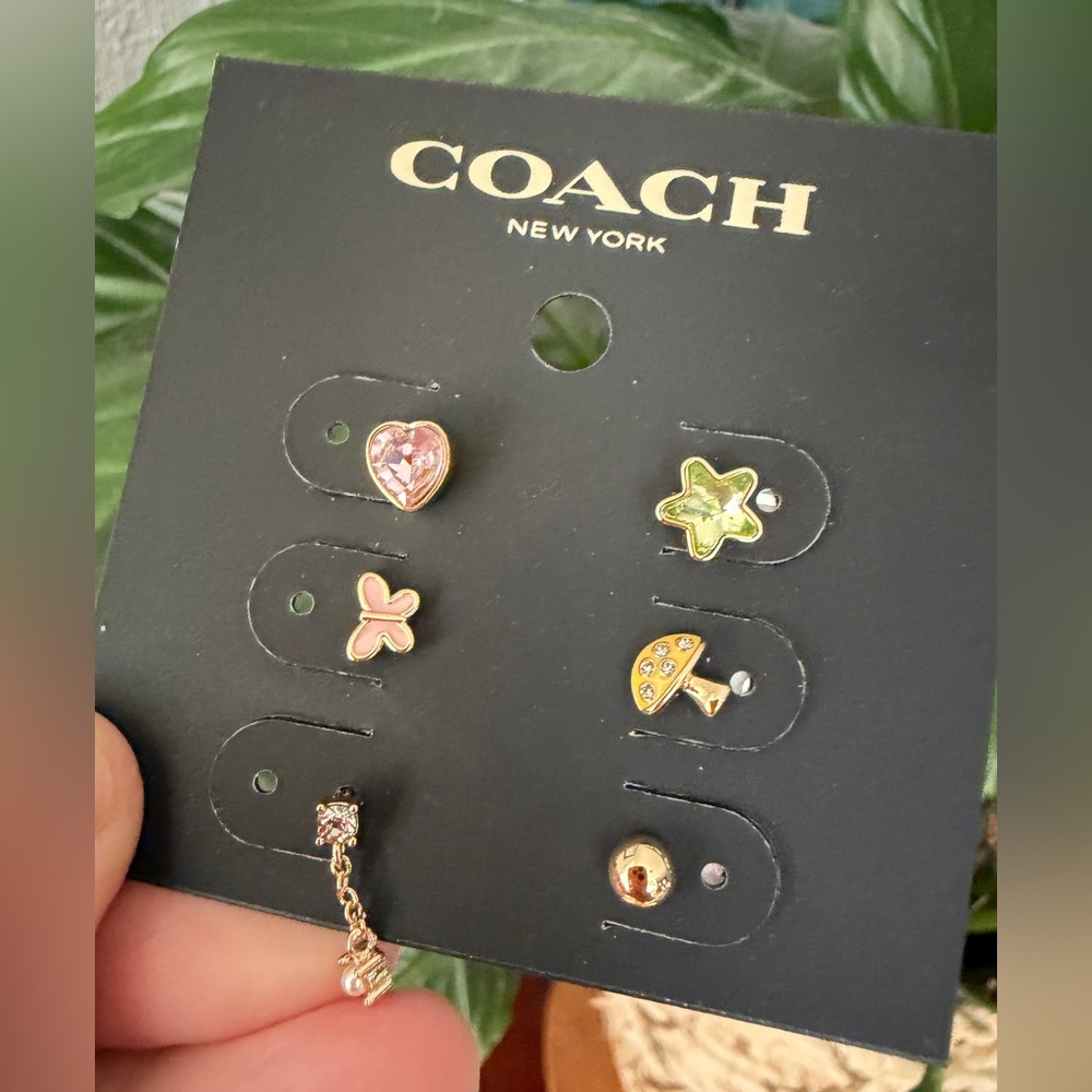 NWT COACH Butterfly And Star Mismatch Earrings Set